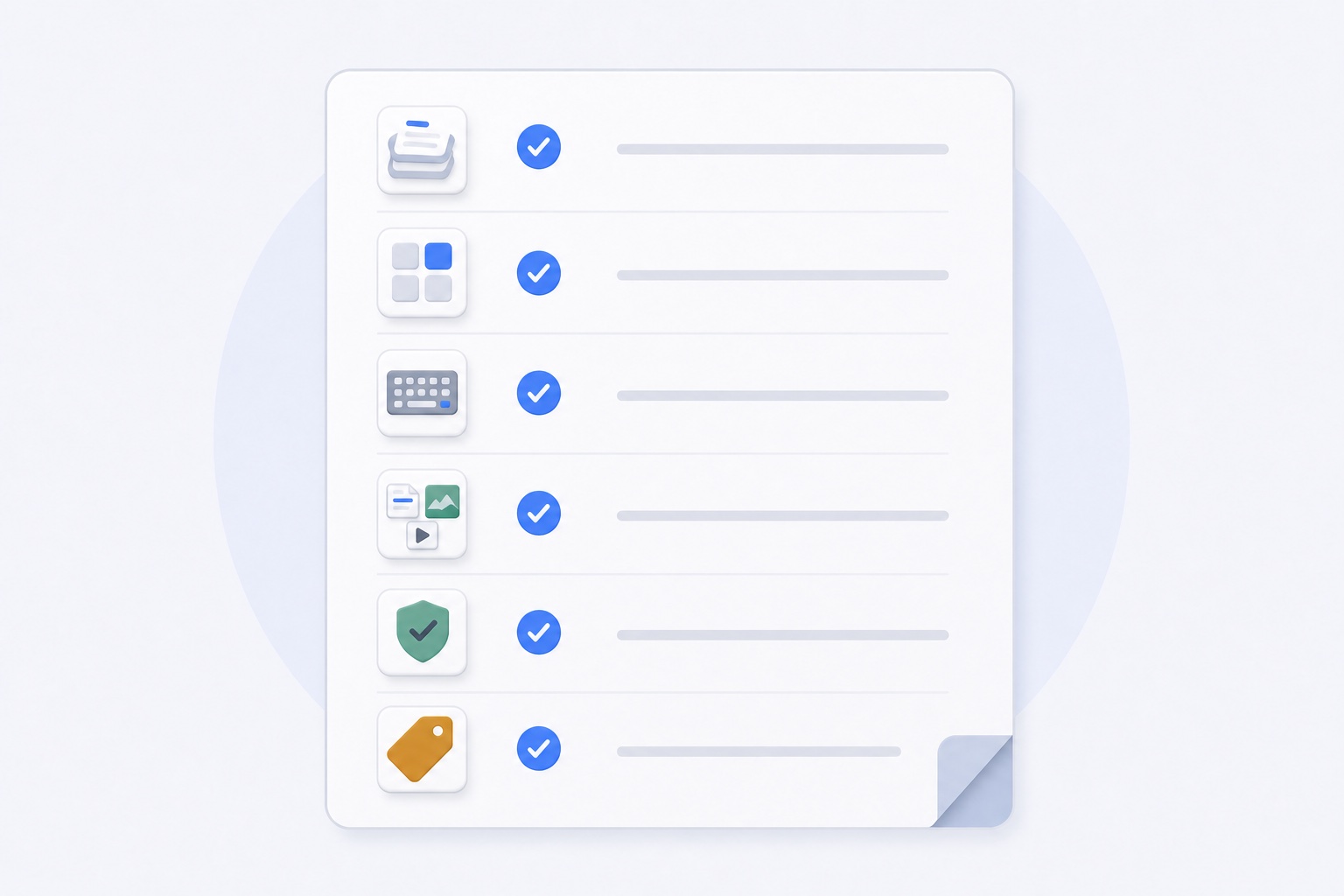Visual checklist comparing the main qualities to evaluate in a Mac clipboard manager.